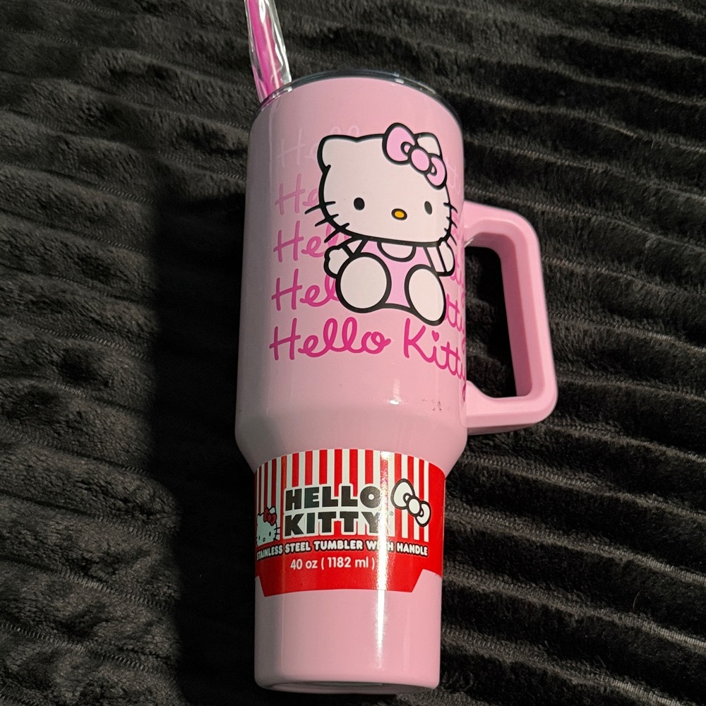 Hello Kitty Pink Stainless Steel Tumbler with Straw
